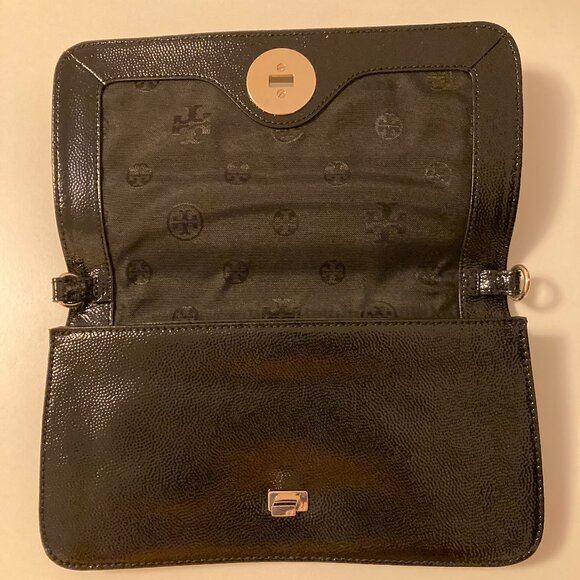 Tory Burch patent leather gold chain clutch or shoulder bag - Picture 9 of 16